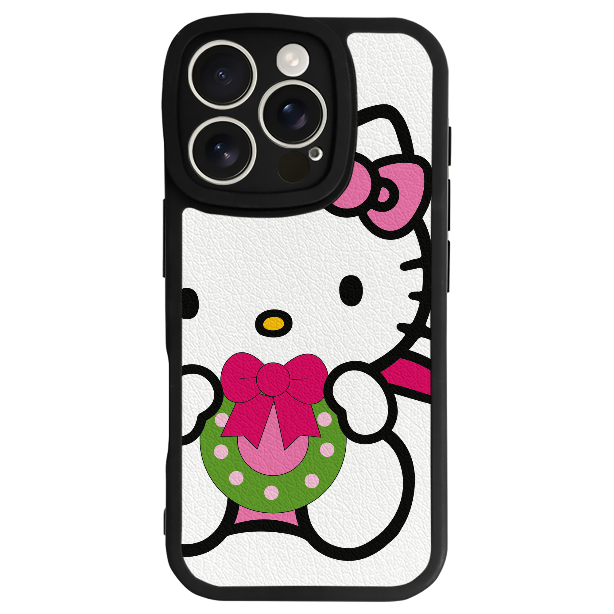 （画像用） Hello Kitty ハローキティ 【iPhone 16シリーズ対応】シリコンスマホケース（レザー調） 材質：シリコン